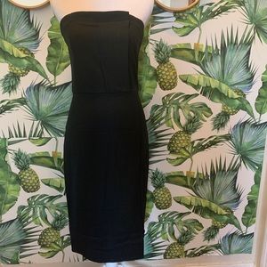 Little Black Dress with Lace Panel Slit